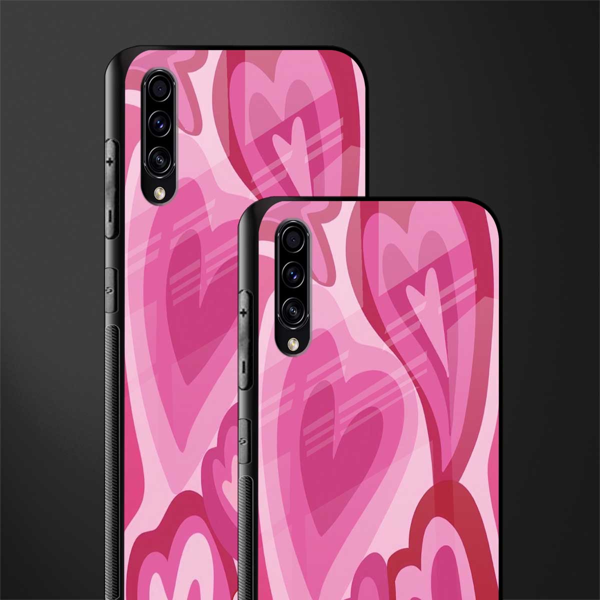 y2k pink hearts glass case for samsung galaxy a70 image-2