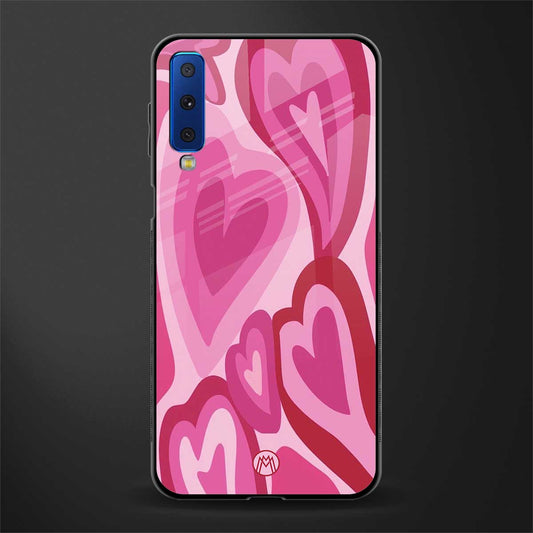 y2k pink hearts glass case for samsung galaxy a7 2018 image
