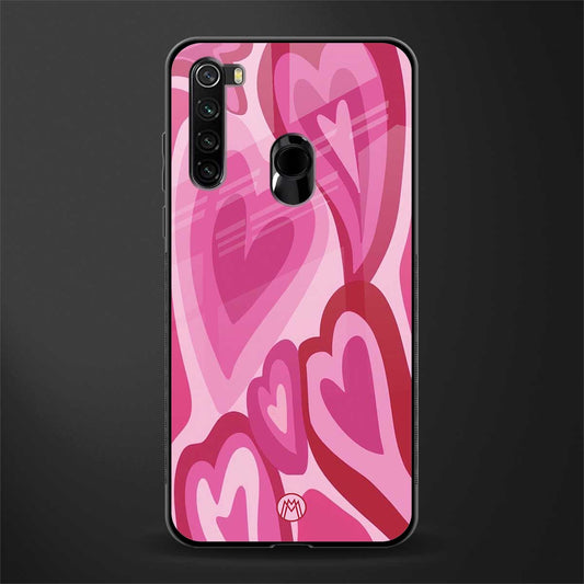 y2k pink hearts glass case for redmi note 8 image