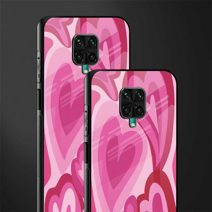 y2k pink hearts glass case for redmi note 9 pro max image-2