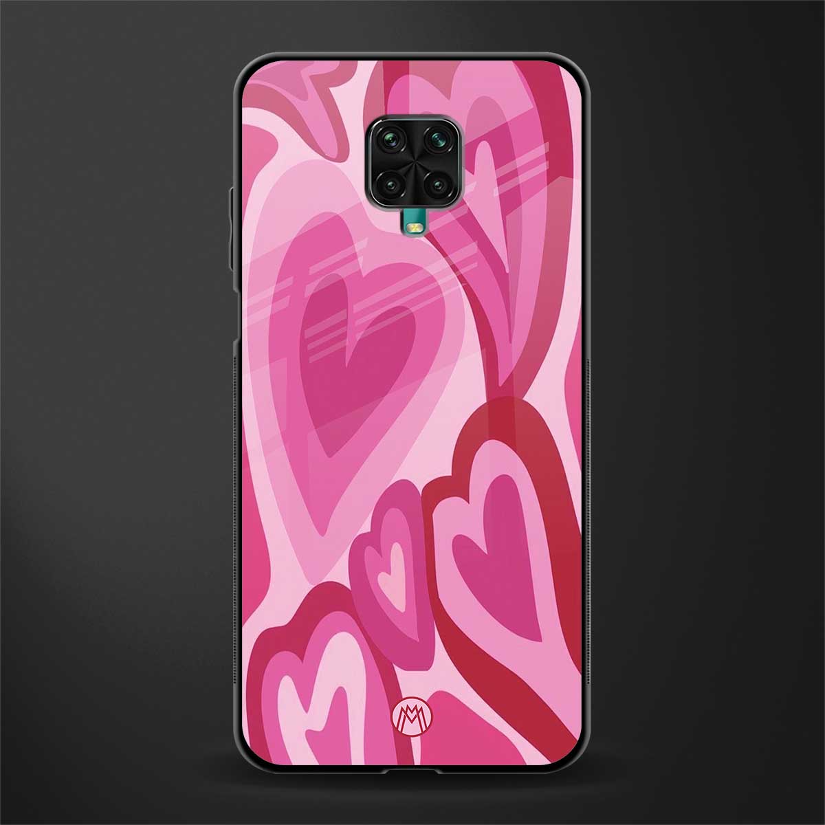 y2k pink hearts glass case for poco m2 pro image