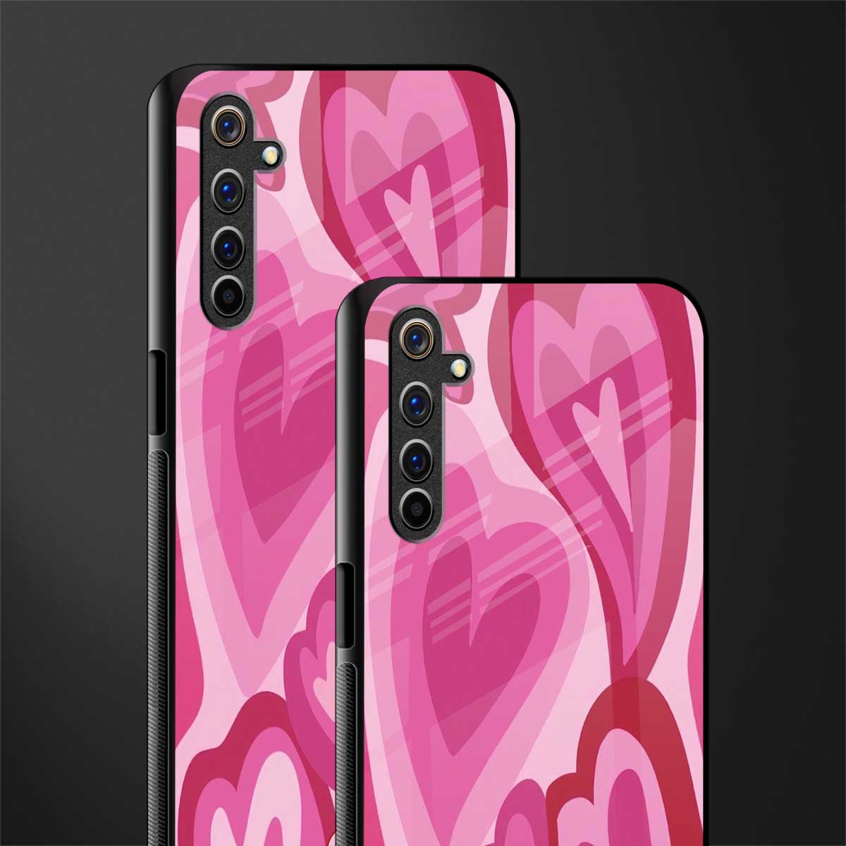 y2k pink hearts glass case for realme 6 pro image-2