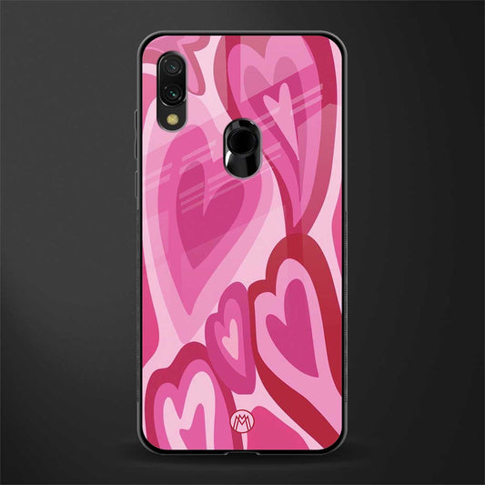 y2k pink hearts glass case for redmi y3 image