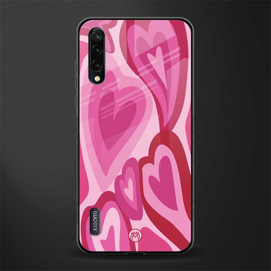 y2k pink hearts glass case for mi a3 redmi a3 image