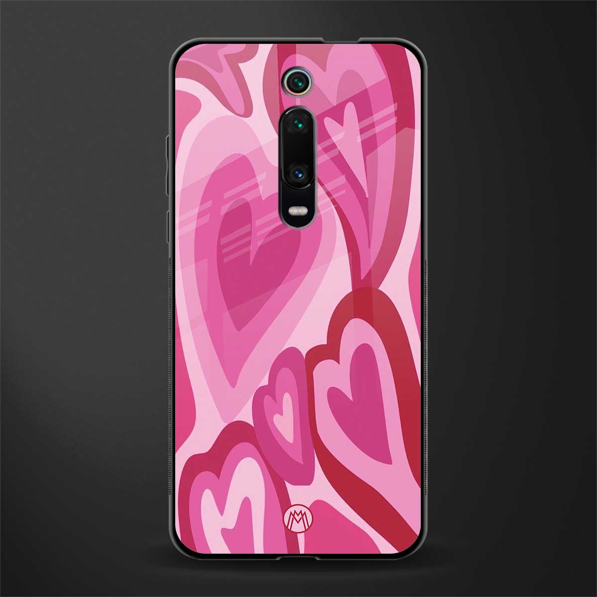 y2k pink hearts glass case for redmi k20 pro image