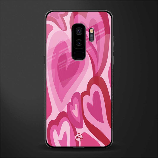 y2k pink hearts glass case for samsung galaxy s9 plus image