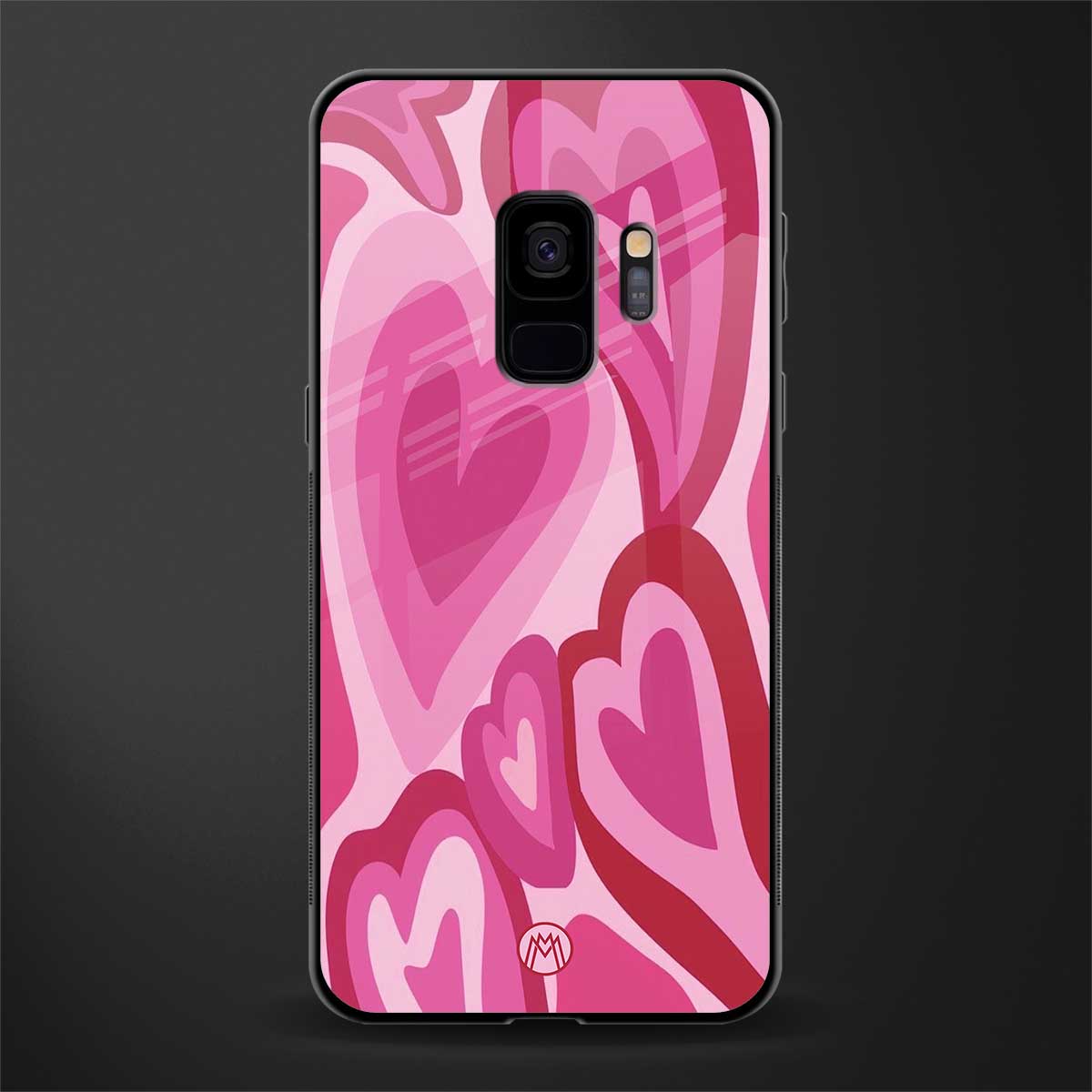 y2k pink hearts glass case for samsung galaxy s9 image