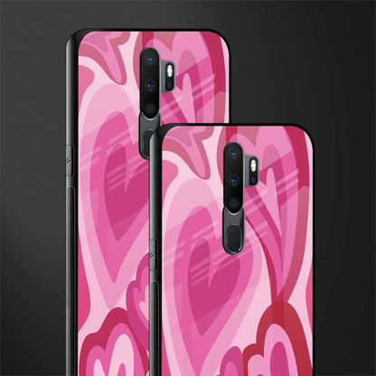 y2k pink hearts glass case for oppo a5 2020 image-2