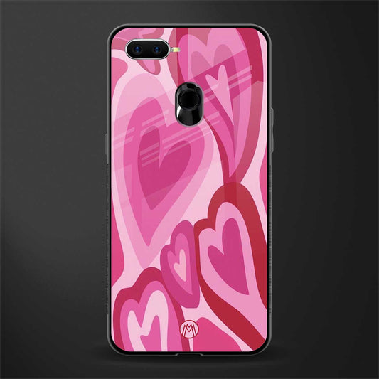 y2k pink hearts glass case for oppo a7 image