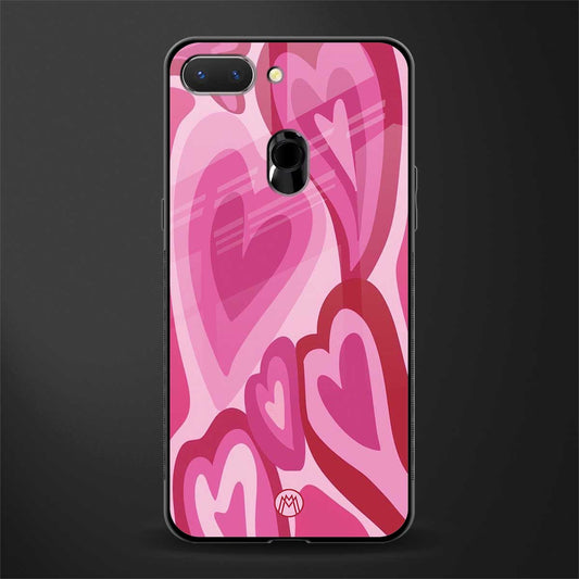 y2k pink hearts glass case for oppo a5 image