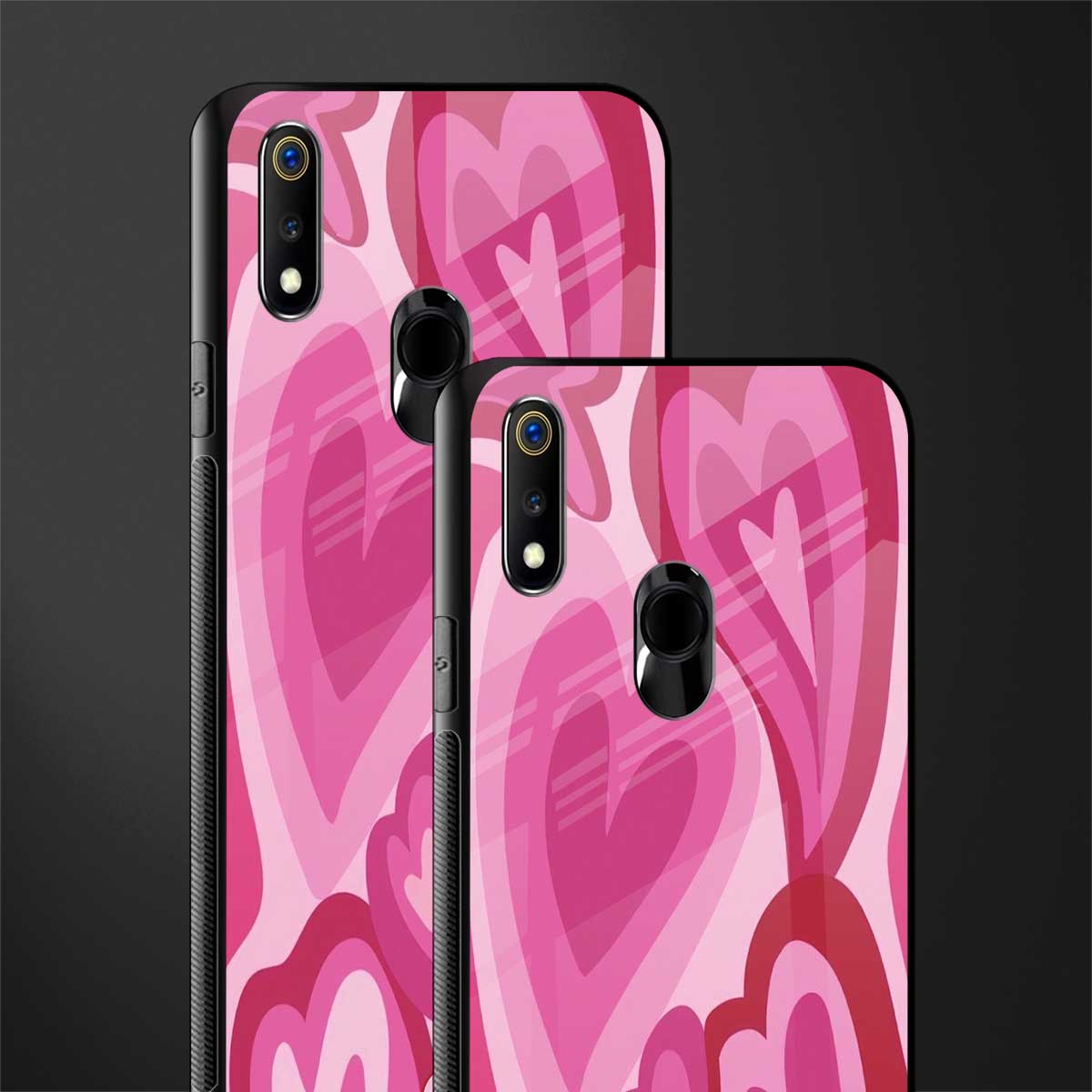 y2k pink hearts glass case for realme 3 pro image-2