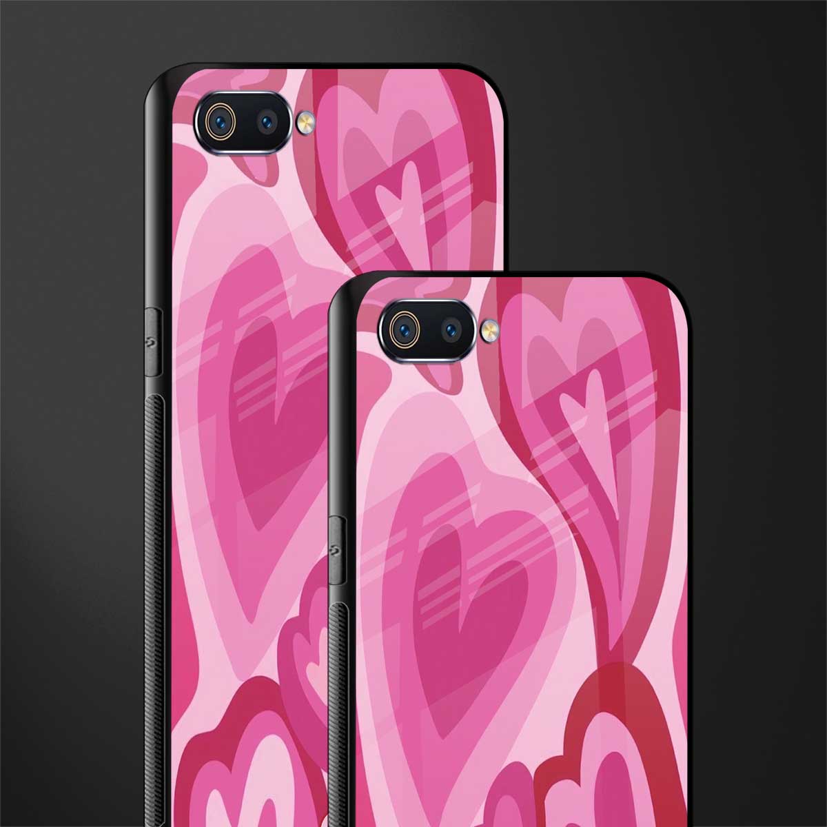 y2k pink hearts glass case for realme c2 image-2