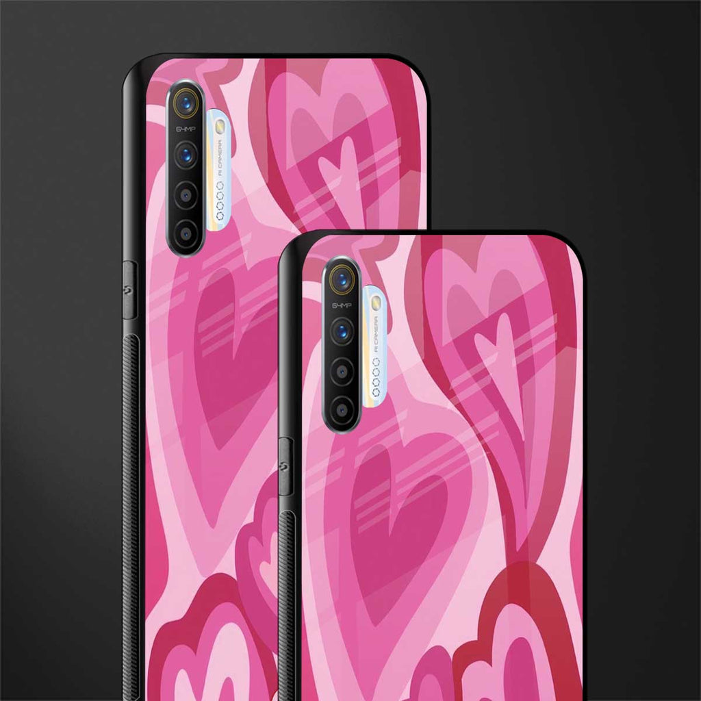 y2k pink hearts glass case for realme x2 image-2