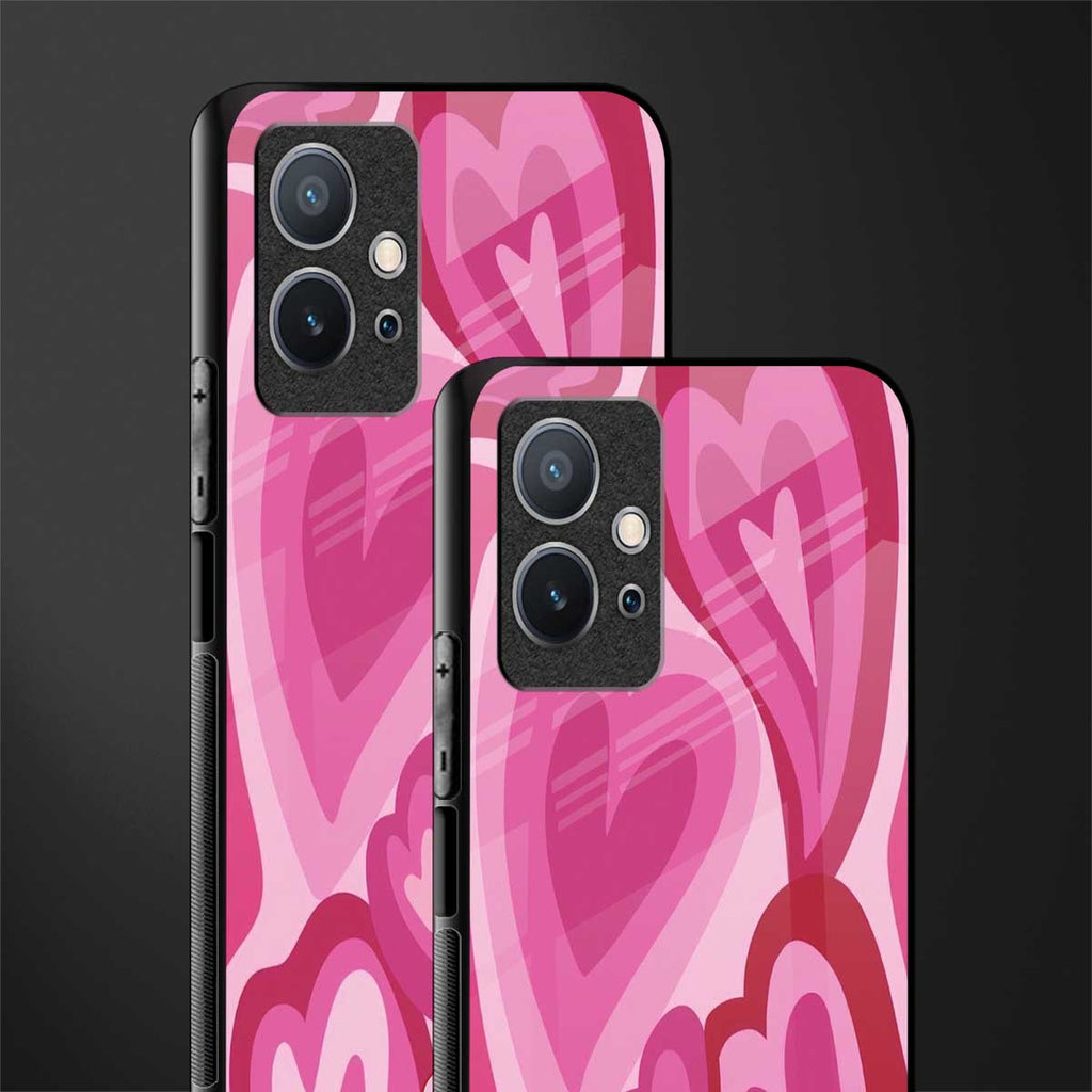 y2k pink hearts glass case for vivo y75 5g image-2