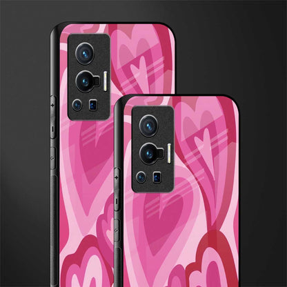y2k pink hearts glass case for vivo x70 pro image-2