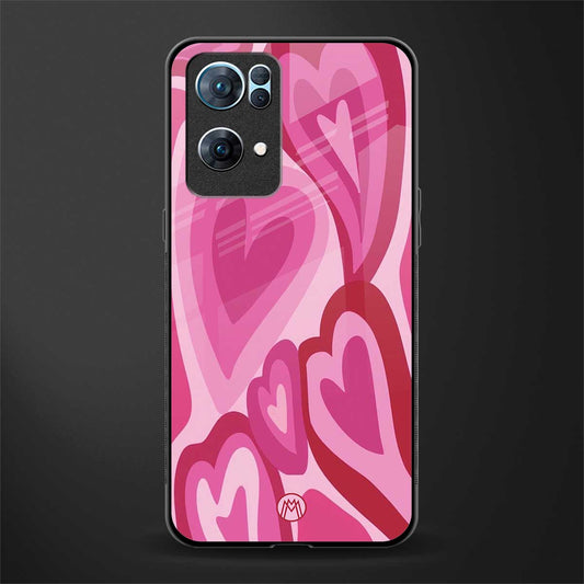 y2k pink hearts glass case for oppo reno7 pro 5g image