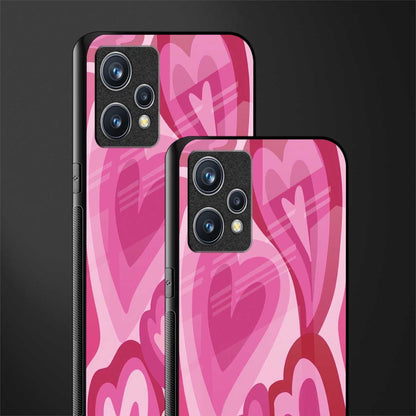 y2k pink hearts glass case for realme 9 4g image-2