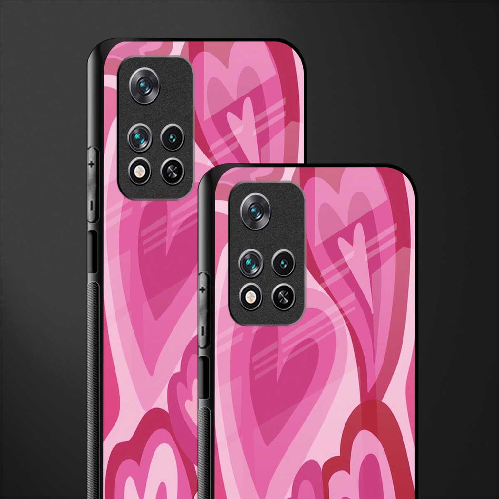 y2k pink hearts glass case for poco m4 pro 5g image-2