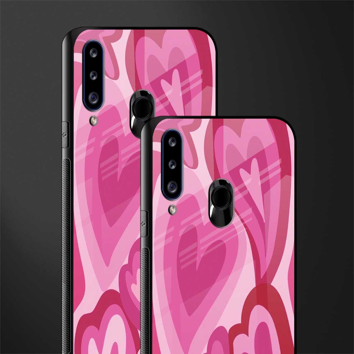 y2k pink hearts glass case for samsung galaxy a20s image-2