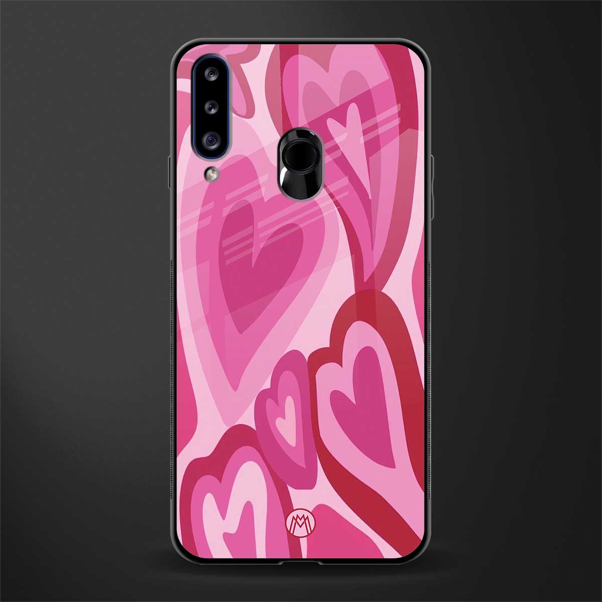y2k pink hearts glass case for samsung galaxy a20s image