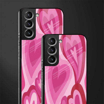 y2k pink hearts glass case for samsung galaxy s22 5g image-2