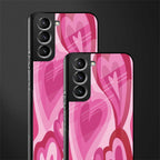 y2k pink hearts glass case for samsung galaxy s21 image-2