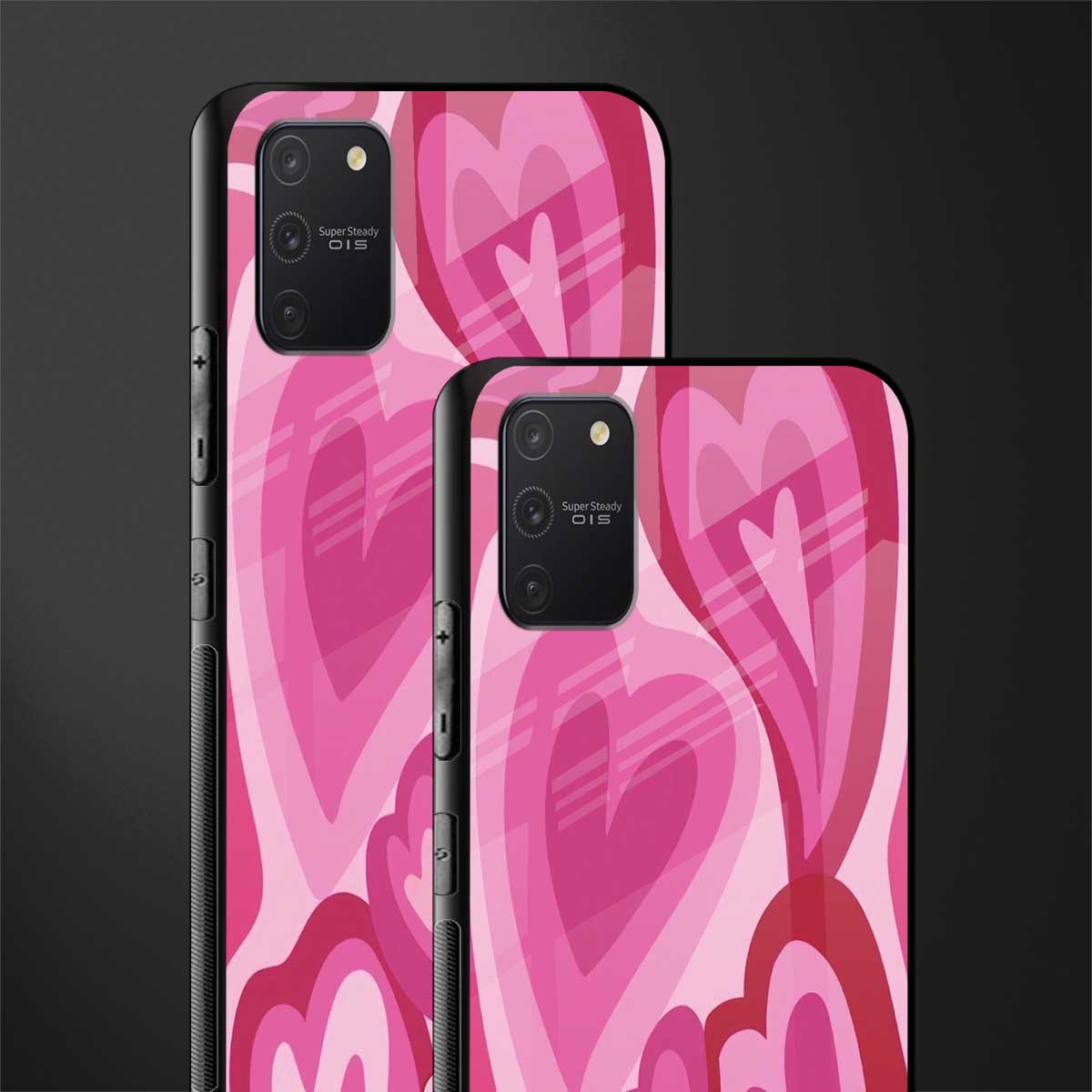y2k pink hearts glass case for samsung galaxy s10 lite image-2