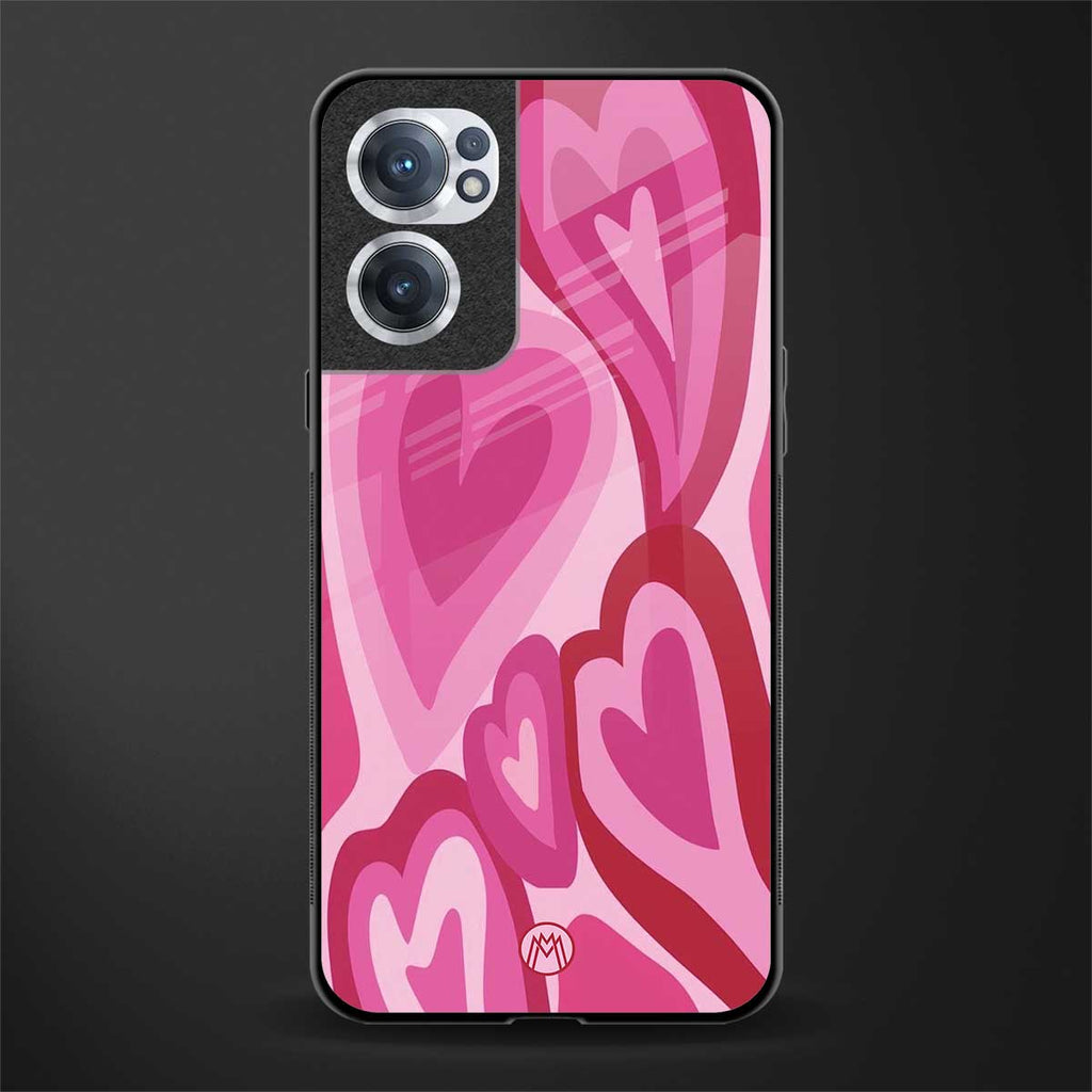 y2k pink hearts glass case for oneplus nord ce 2 5g image