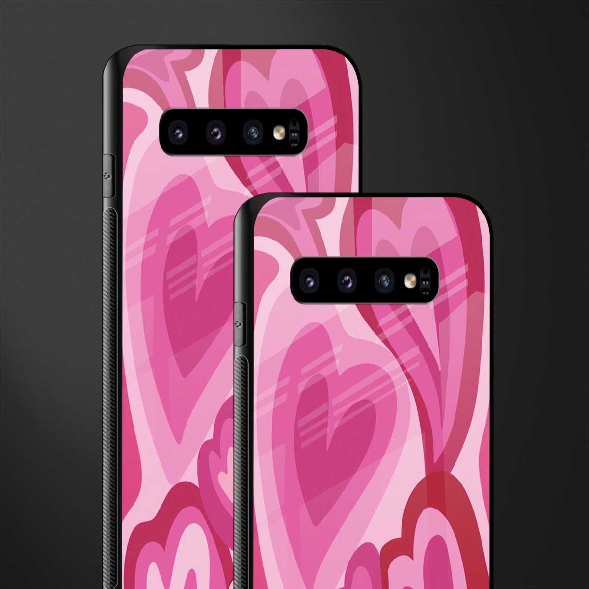 y2k pink hearts glass case for samsung galaxy s10 image-2