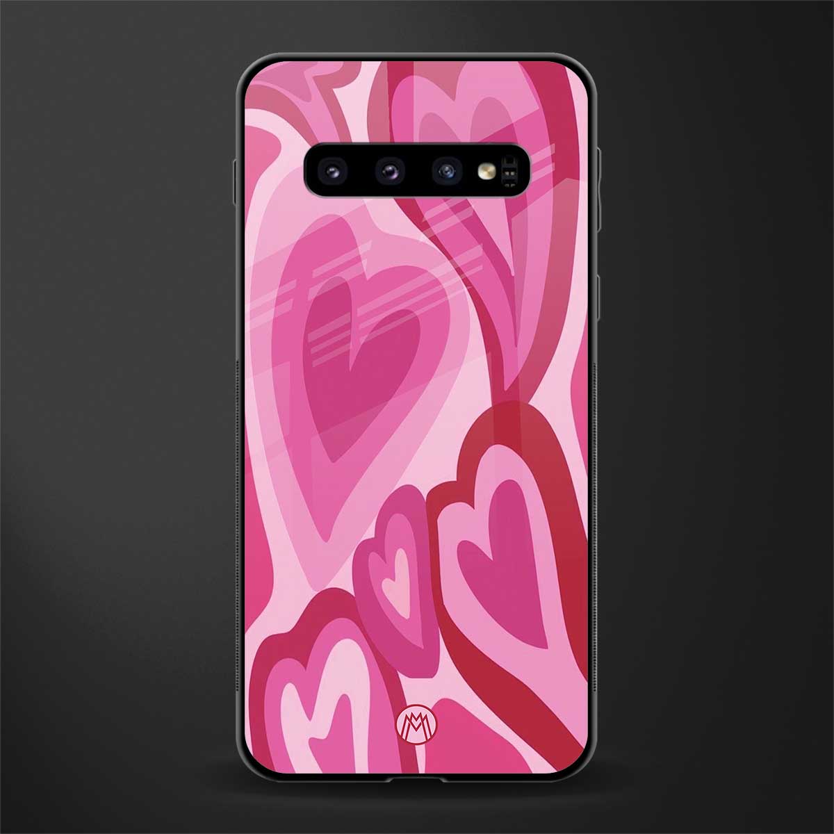y2k pink hearts glass case for samsung galaxy s10 image