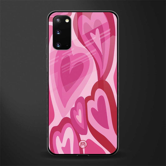 y2k pink hearts glass case for samsung galaxy s20 image