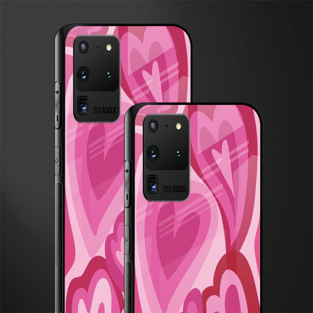 y2k pink hearts glass case for samsung galaxy s20 ultra image-2