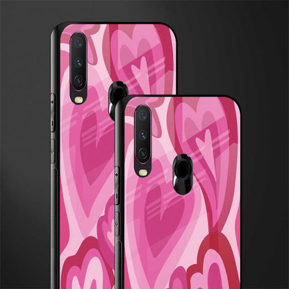 y2k pink hearts glass case for vivo y15 image-2