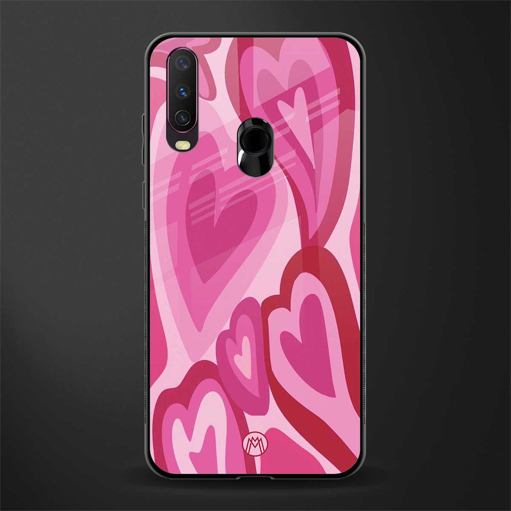 y2k pink hearts glass case for vivo y17 image