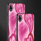 y2k pink hearts glass case for vivo y1s without fingerprint image-2
