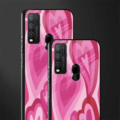 y2k pink hearts glass case for vivo y30 image-2