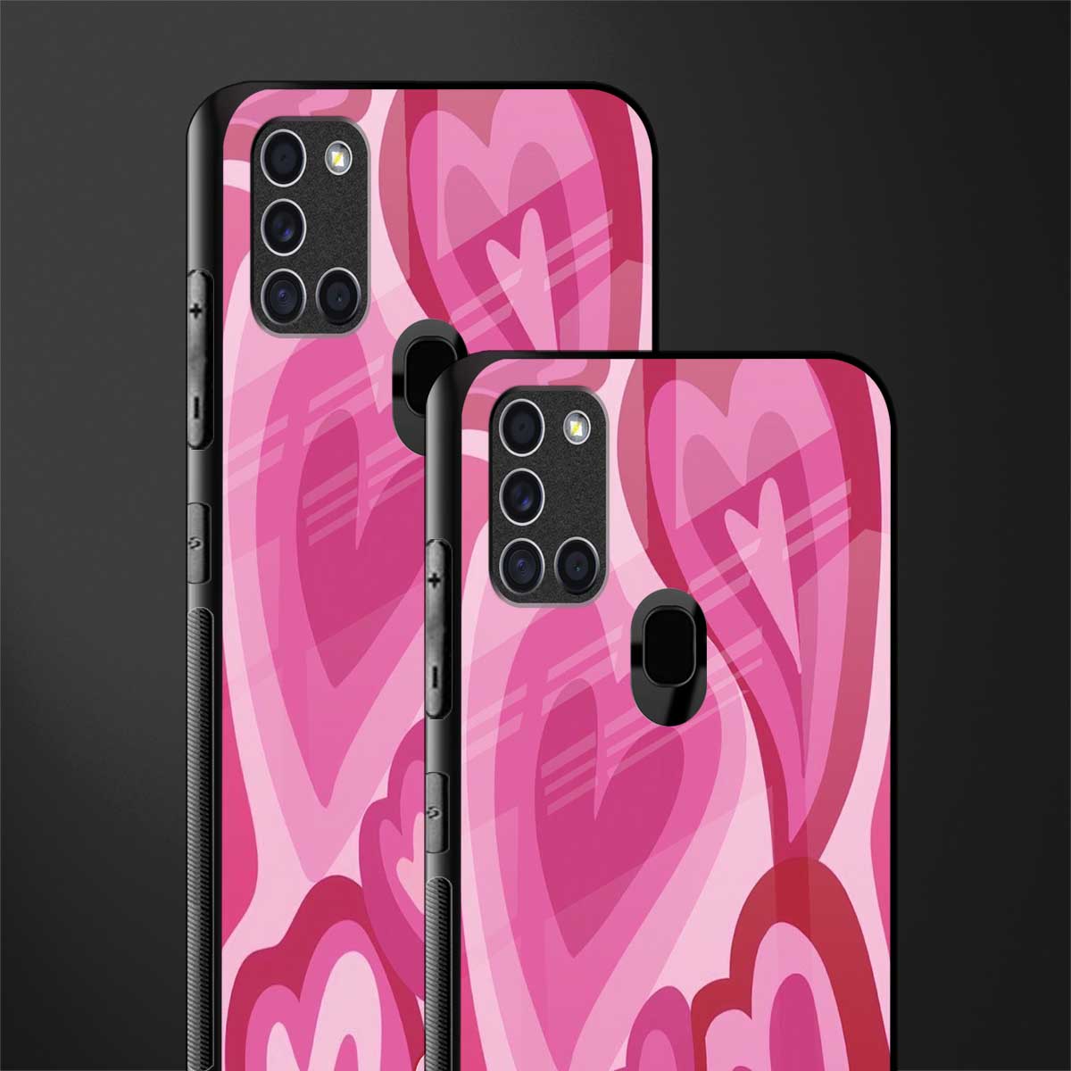 y2k pink hearts glass case for samsung galaxy a21s image-2