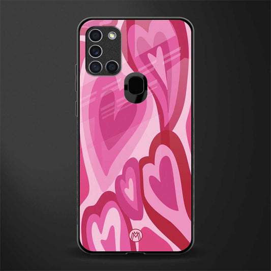 y2k pink hearts glass case for samsung galaxy a21s image