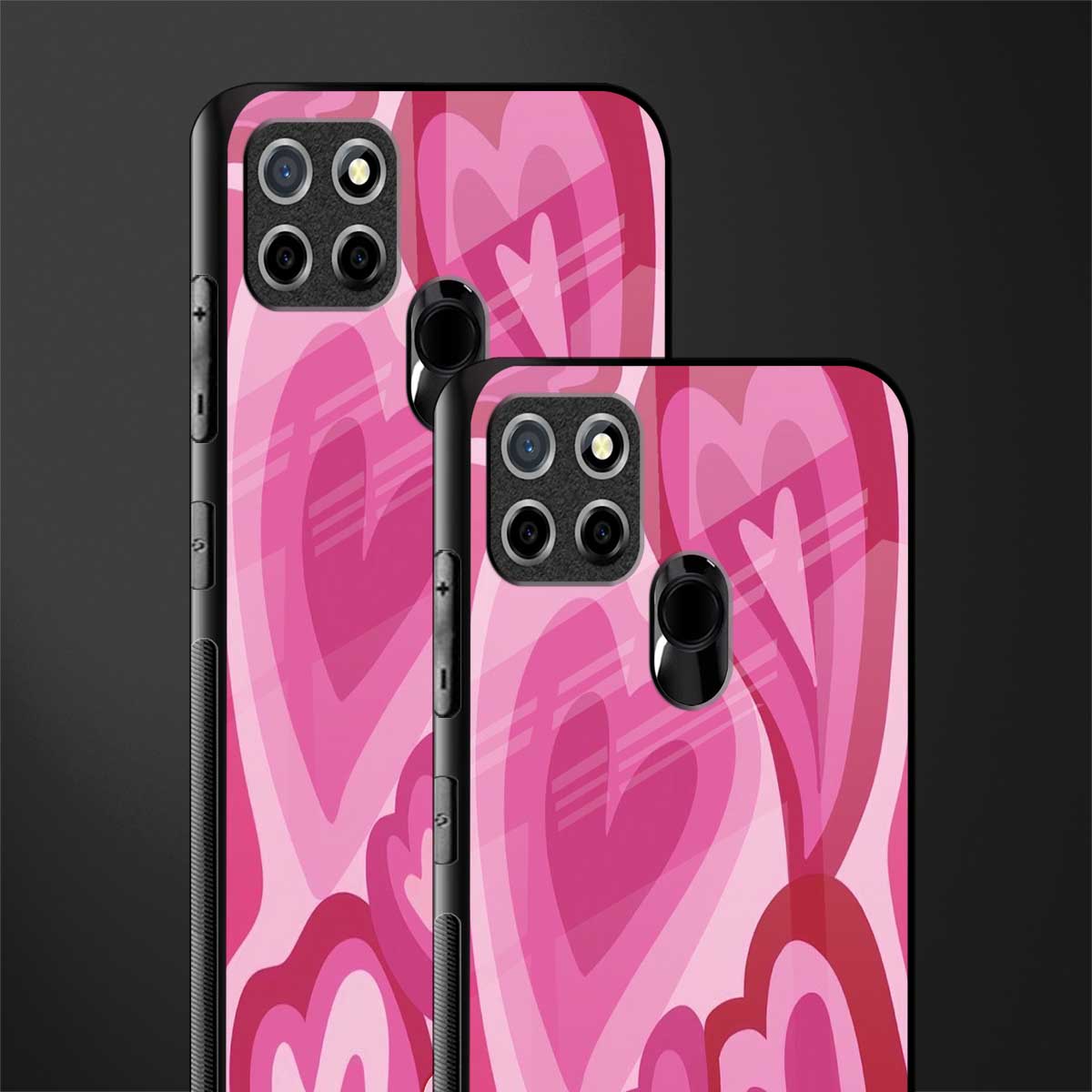 y2k pink hearts glass case for realme c25 realme c25s image-2