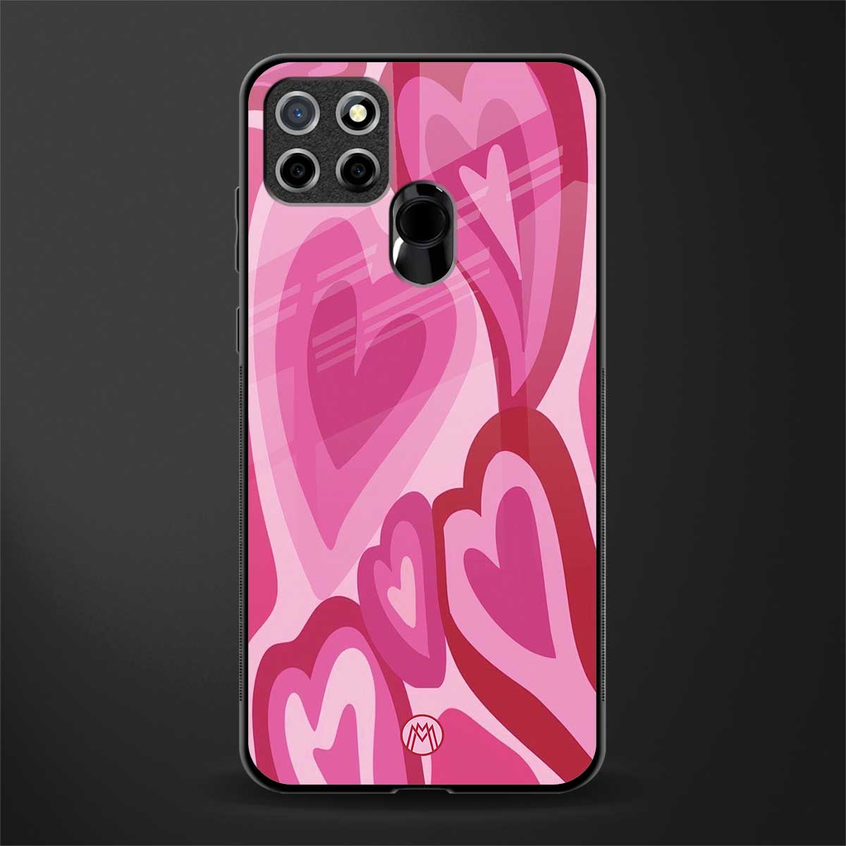 y2k pink hearts glass case for realme narzo 20 image