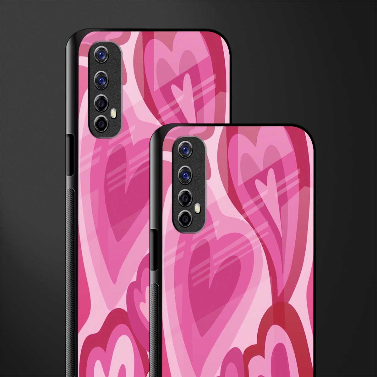 y2k pink hearts glass case for realme 7 image-2