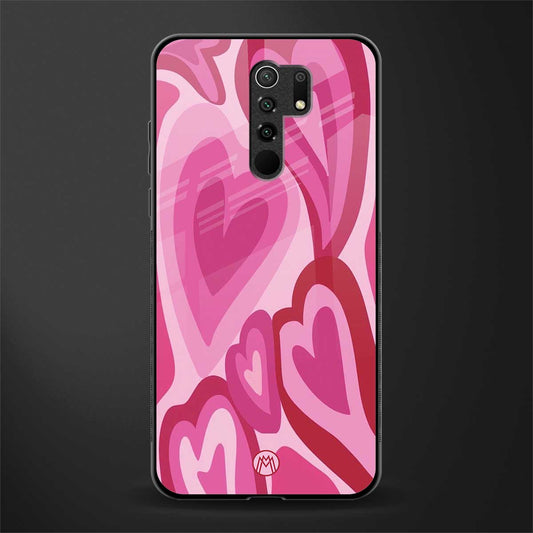 y2k pink hearts glass case for redmi 9 prime image
