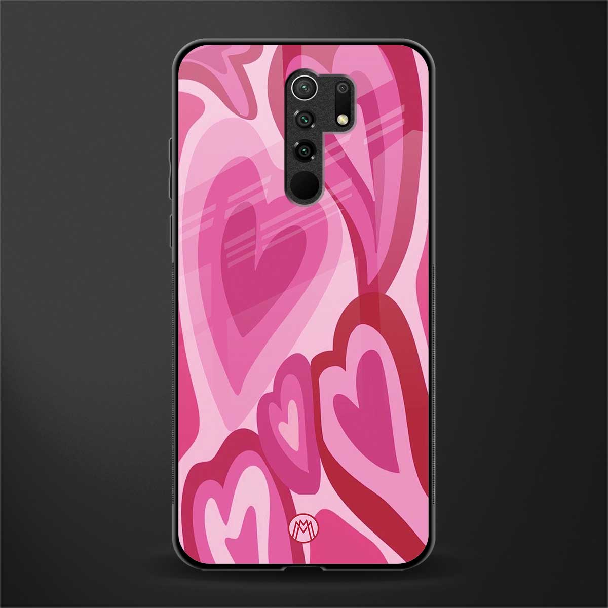 y2k pink hearts glass case for poco m2 image