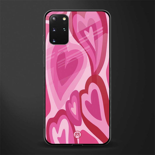 y2k pink hearts glass case for samsung galaxy s20 plus image