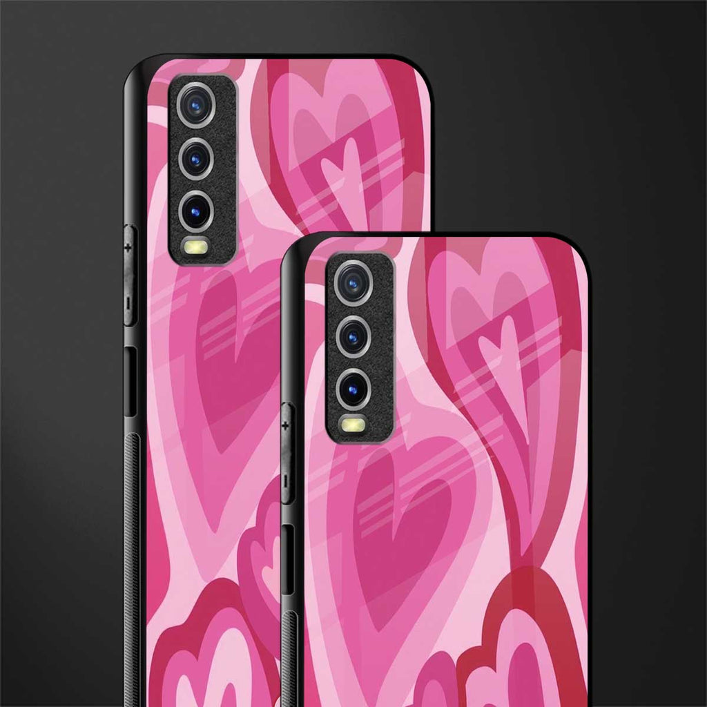 y2k pink hearts glass case for vivo y20i vivo y20t image-2