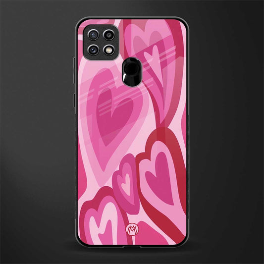 y2k pink hearts glass case for oppo a15 image