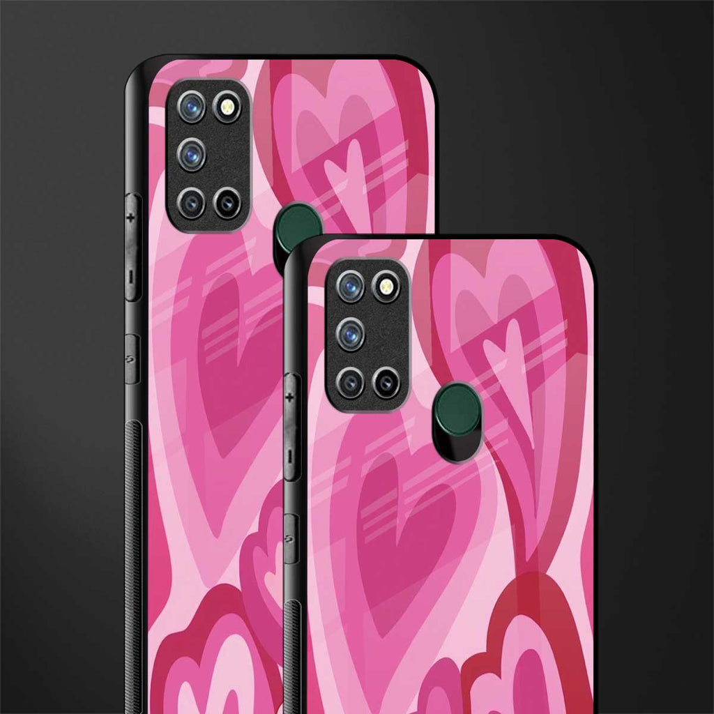 y2k pink hearts glass case for realme 7i image-2