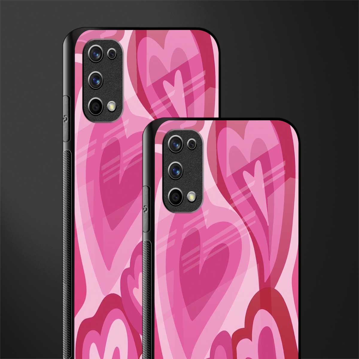 y2k pink hearts glass case for realme 7 pro image-2
