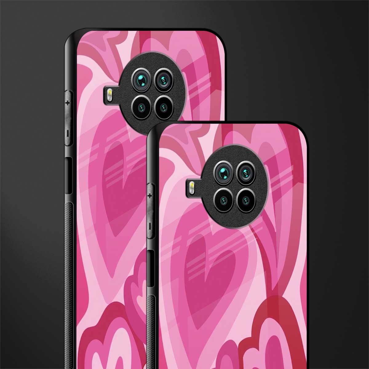 y2k pink hearts glass case for mi 10i image-2