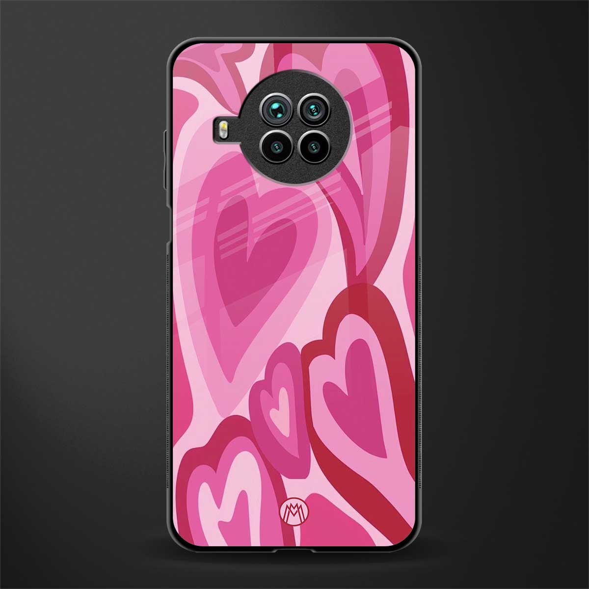 y2k pink hearts glass case for mi 10i image